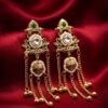 Antique Kundan Gold Chain Drop Earrings