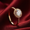 Classic Gold-Tone Halo Solitaire Ring