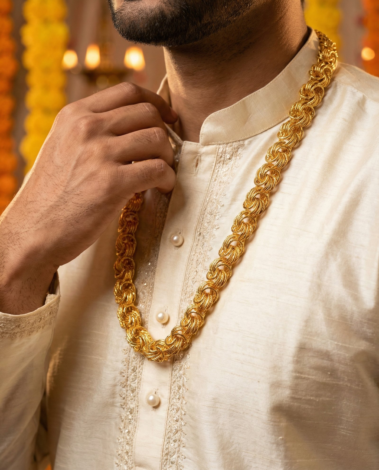 Premium Gold Finish Royal Designer Chain for Men