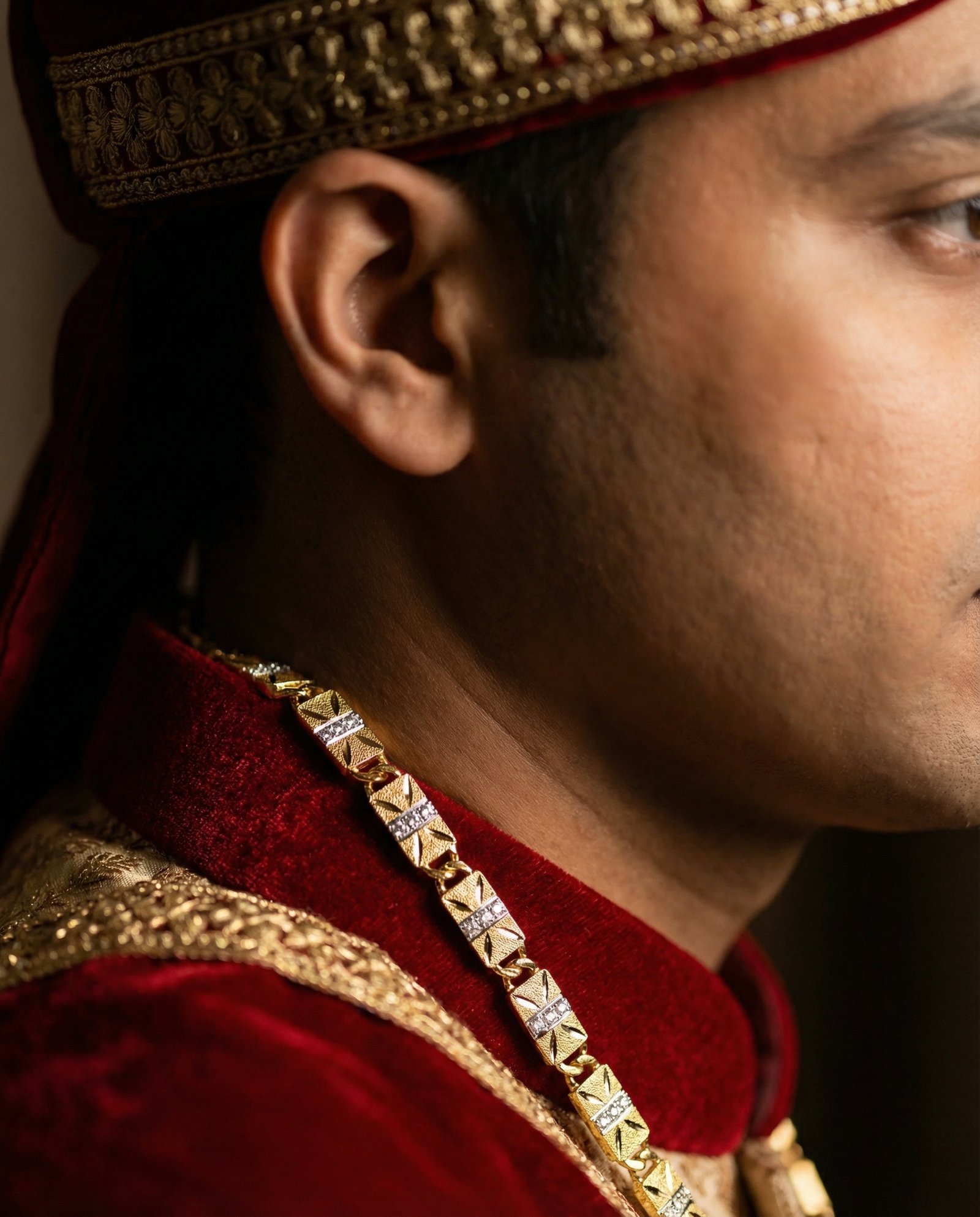 Premium Gold Finish Geometric Designer Chain for Men - Image 2