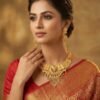 Royal Antique Gold Bridal Choker Set with Jhumka Earrings